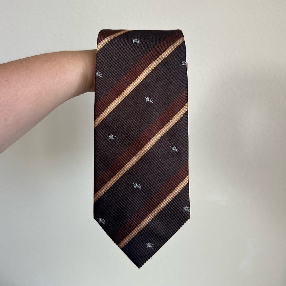 Burberry Brown Silk Tie - Picture 2 of 12